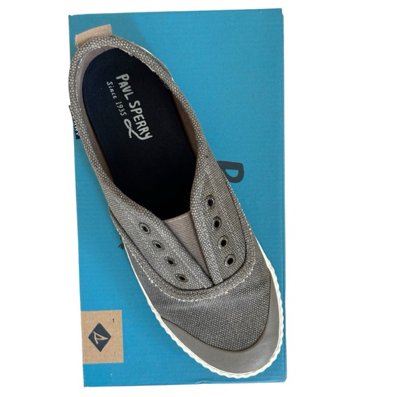 Sperry Sayel Clew Waxy Canvas Taupe Sz 7 1/2 - Picture 3 of 15